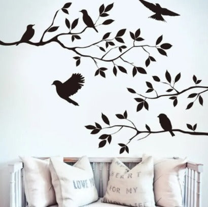 New Bird Wall Stickers Tree Leaf Decorative Vinyl For Children’s Home Decor Living Room Stickers